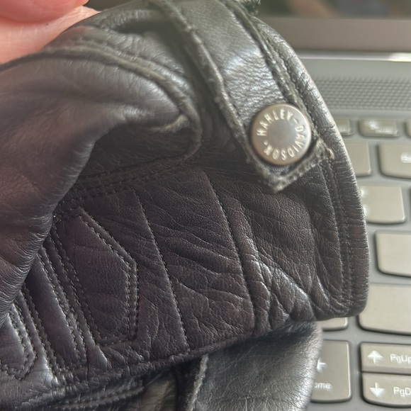 Harley Davidson leather gloves size XS palm fill silicone gel Velcro adjustable - Picture 5 of 13
